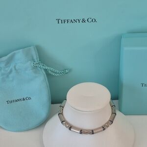 Tiffany & Co. Sterling Silver Hematite Zig Zag Bracelet